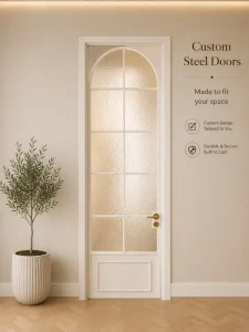 Luxury Modern French Style Waterproof Aluminum Swing Door with Tempered Glass for Interior Living Room Apartment