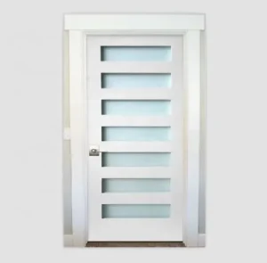 Luxury Shaker Style Solid Wood Frosted Glass Bathroom Doors Modern