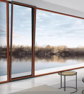 Luxury View Aluminum Tilt and Turn Window Orange Bronze Frame Double Glazed Panoramic Soundproof Balcony Window