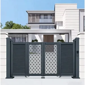 Luxury Villa Aluminum Alloy Automatic Swing Sliding Security Gate Eco Friendly Modern Durable Design Outdoor Entry Main Gate