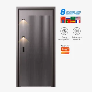 M8 Aluminum Smart Security Door with Factory Customization for Residential Main Entry and WiFi Control