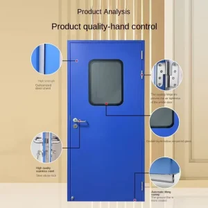 Manual Clean Room Airtight Fire Prevention Door for Hospital, Laboratory, Pharmaceutical, and GMP Workshops