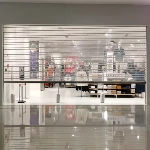 Manual Outdoor Transparent Aluminum Alloy Grill Roller Shutter Doors for Commercial Use