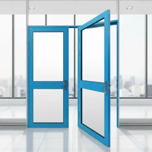 Manual Single Swing Door with Hollow Glass for Interior Hospital Use