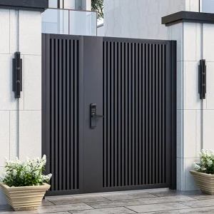 Manufacturer Outdoor Aluminum Modern Minimalist Anti-theft Villa Courtyard Double Door Gate