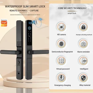 Manufacturer Waterproof Keyless Digital Electric Hook Smart Lock With Camera for Sliding Door