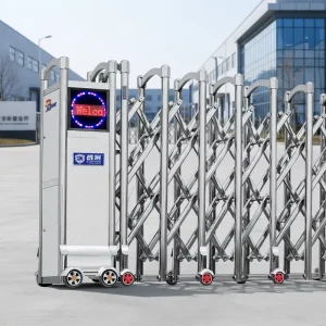 Manufacturers Automatic Retractable Telescopic Stainless Steel Security Gate for Apartment or Mall