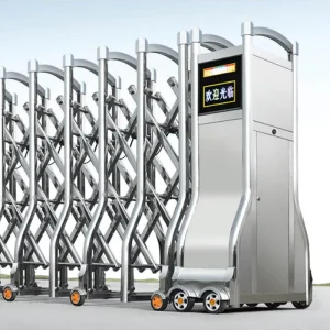 Manufacturers Electric Automatic Stainless Steel Accordion Retractable Gate