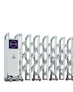 Manufacturers Stainless Steel Electric Telescopic Double Door Gate with Automatic Sliding Operation for Hotels