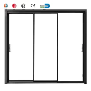 Manufacturing Modern Balcony Big Door Lift Thermal Break 10 Foot Double Tempered Glass Exterior Aluminum Alloy Sliding Doors