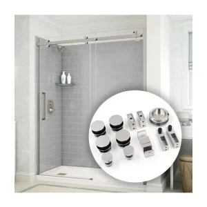 Matte Black Brushed Nickel ORB Polished Mirror Chrome Shower Glass Sliding Door Hardware Set Manufacturer