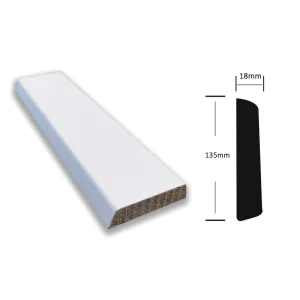 Mediterranean Style White Primed Wood Door Casing Kit Finished Painted