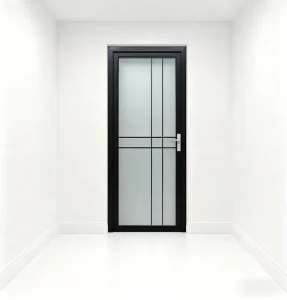 Metal Bathroom Door Interior French Aluminum Frame Frosted Glass Toilet Door