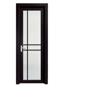 Metal Bathroom Door Interior French Aluminum Frame Frosted Glass Toilet Door