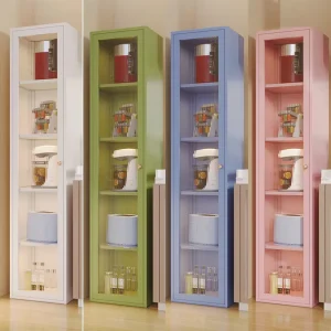 Metal Bookcase with Single Corrugated Glass Door