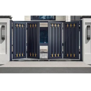 Metal Cantilever Automatic Aluminum Bifold Driveway Gate, Powder-Coated