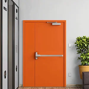 Metal Hotel Airport Fireproof Galvanized Hollow Steel Fire-Rated Exit Door With Accessories Modern Workshop