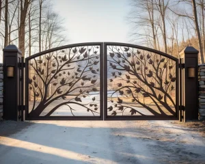 Metal Iron Security Gate for Courtyard Entrance