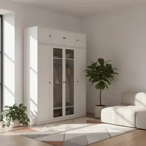 Metal Wardrobe Cabinet and Closet, Single- or Five-Door