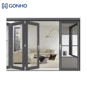 Minimalism Style Frameless Tempered Hollow Glass Hurricane Proof Glass 8 ft Sliding Folding Glass Doors