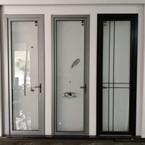 Minimalist Aluminum Alloy Tempered Glass Swing Door Heat Insulating Waterproof Soundproof Dustproof Wear Resistant Manual