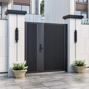 Minimalist Aluminum Single Swing Courtyard Gate for Villa