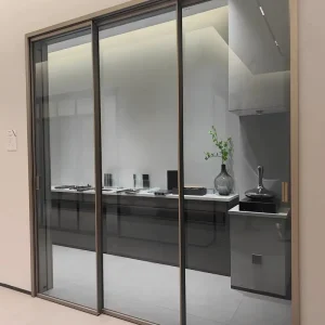 Minimalist Aluminum Sliding Glass Door Slim Frame Double-Glazed Thermal Break Panoramic View Patio Door for Modern Home