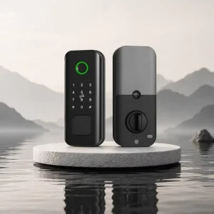 Minimalist IML Matte Smart Lock with Slim Deadbolt, Rechargeable Lithium Battery, Cloud App and Key Unlock