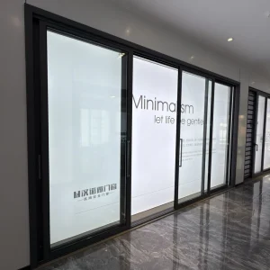 Minimalist Interior Aluminum Glass Sliding Door for Villa or Balcony