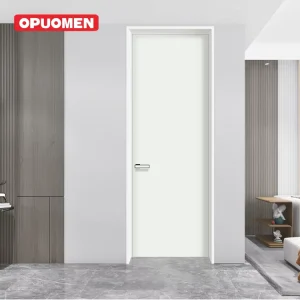 Minimalist Interior Aluminum Wood Doors for Apartment Use White Finished Sound Insulation Door