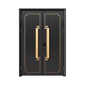 Minimalist Outdoor Stainless Steel Automated Security Door with Customized Pattern Design