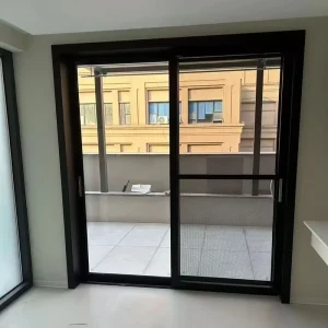 Minimalist Transparent Untextured Glass Waterproof Aluminum Frame Household Balcony Sliding Door