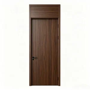Minimalist Wooden Door Lintel Dark Walnut Veneer Interior Door Customizable Modern Home Hotel Use