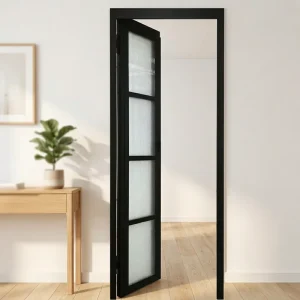 Model 4202 Modern Aluminum Sliding Door with Double Tempered Glass, Thermal Insulation, and Privacy Interior Partition