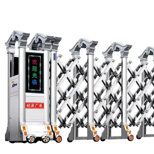 Modern Aluminum Alloy Automatic Electric Telescopic Retractable Security Gate with Remote Control for School