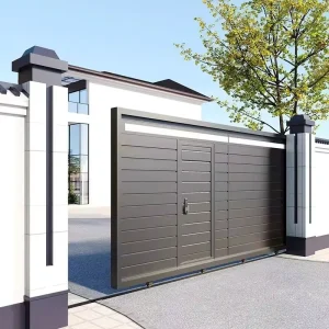 Modern Aluminum Alloy Automatic Sectional Electric Sliding Gate for Industrial Hospital Villa Courtyard