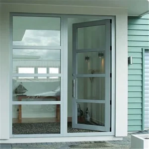 Modern Aluminum Alloy Casement Door with Double Pane Tempered Glass