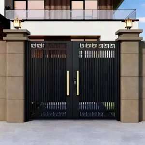 Modern Aluminum Alloy Courtyard Villa Double Swing Manual Gate