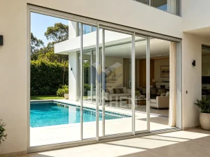 Modern Aluminum Alloy Double-Glazed Sliding Glass Door for Interior and Outdoor Patio, Garden, or Garage Use