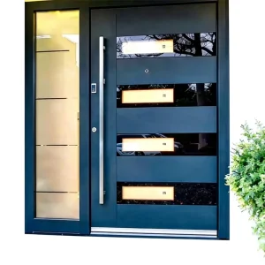Modern Aluminum Alloy Double Tempered Glazing Waterproof Nylon Fiberglass Screen Thermal Insulation Swing Door