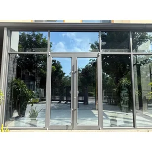 Modern Aluminum Alloy Frameless Tempered Glass Waterproof Storefront Door for Wine Cellar Apartment Exterior Use CE Certified