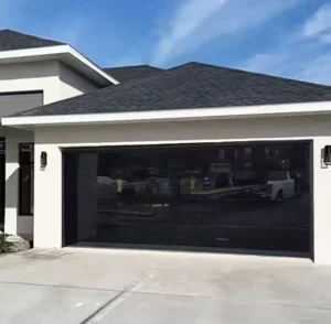 Modern Aluminum Alloy Garage Door, Anti-Theft Windproof Soundproof Thermal-Insulated Electric Commercial Door