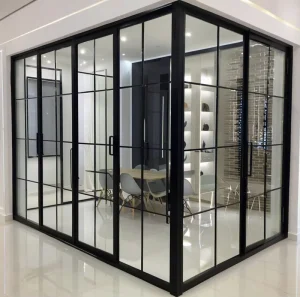 Modern Aluminum Alloy Linkage Sliding Door System Extremely Narrow Bridge-Cutoff Balcony Partition for Household Interior