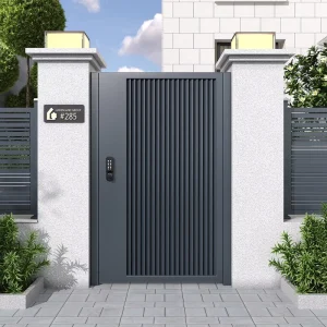 Modern Aluminum Alloy Louvered Waterproof Courtyard Gate Single or Double Door for Villa Garden Guesthouse