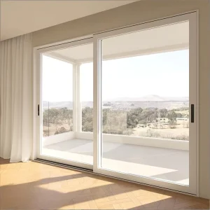 Modern Aluminum Alloy Sliding Balcony Door with Tempered Glass, Soundproofing, and Heat Insulation