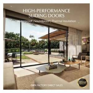 Modern Aluminum Alloy Sliding Doors, Maintenance-Free, Waterproof, Heat Insulation, for Apartments, Outdoor, and Commercial Use