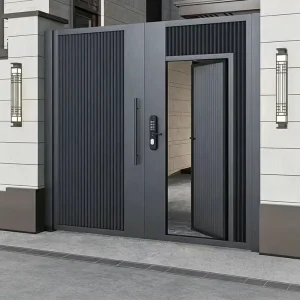 Modern Aluminum Alloy Villa Community Outdoor Electric Swing Gate with Anti Theft Feature Chinese Art Design