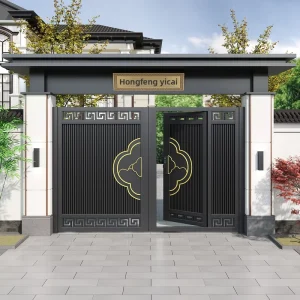 Modern Aluminum Alloy Waterproof Courtyard Gate for Villa Main Entrance Side-Opening Outdoor House