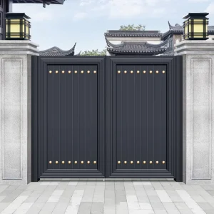 Modern Aluminum Art Gate Villa Main Gate Courtyard Double Swing Automatic Opening Eco Friendly Durable Rural