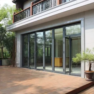 Modern Aluminum Bi Fold Door Glass Panel Exterior Swing Open Hinged Heavy Duty Hardware Villa Balcony Patio Doors